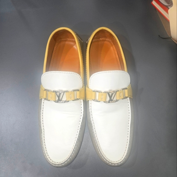 Louis Vuitton White and Yellow Men's Loafers - Picture 1 of 5